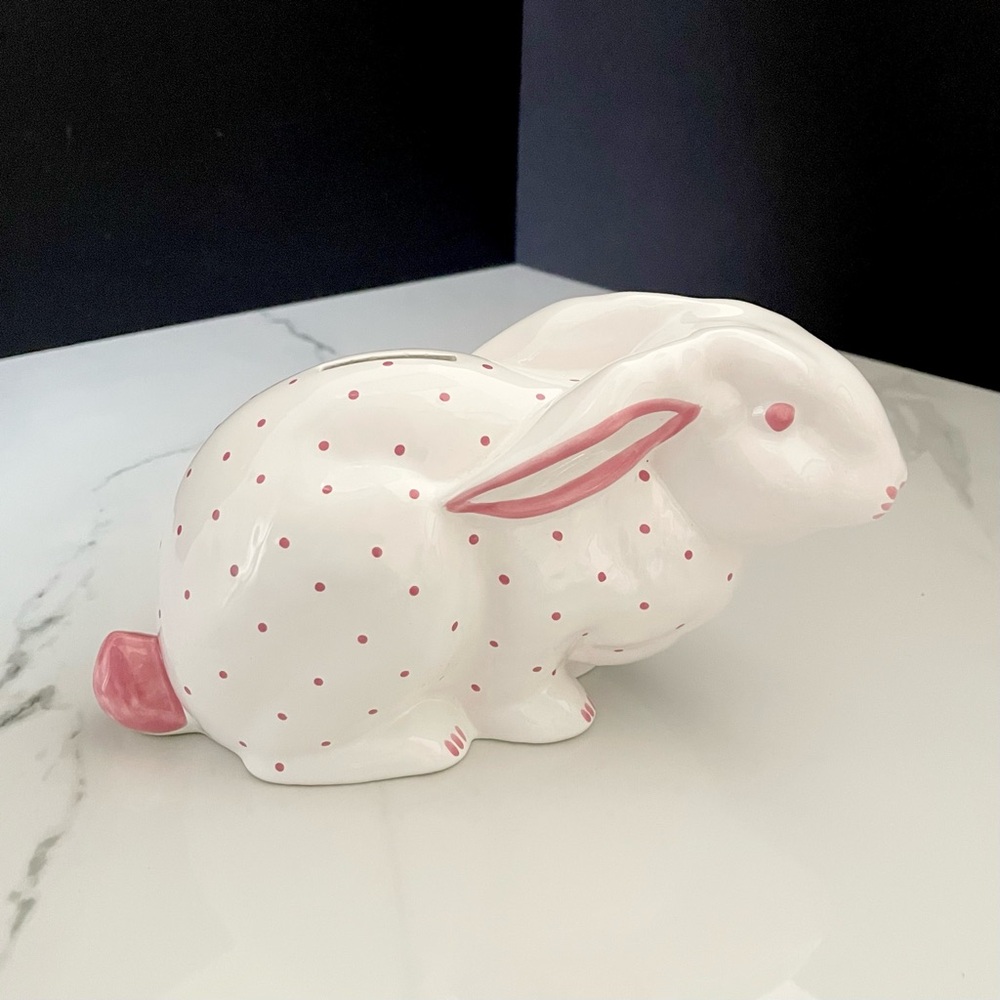 Pink Bunny Rabbit Coin Bank by Tiffany & Co.